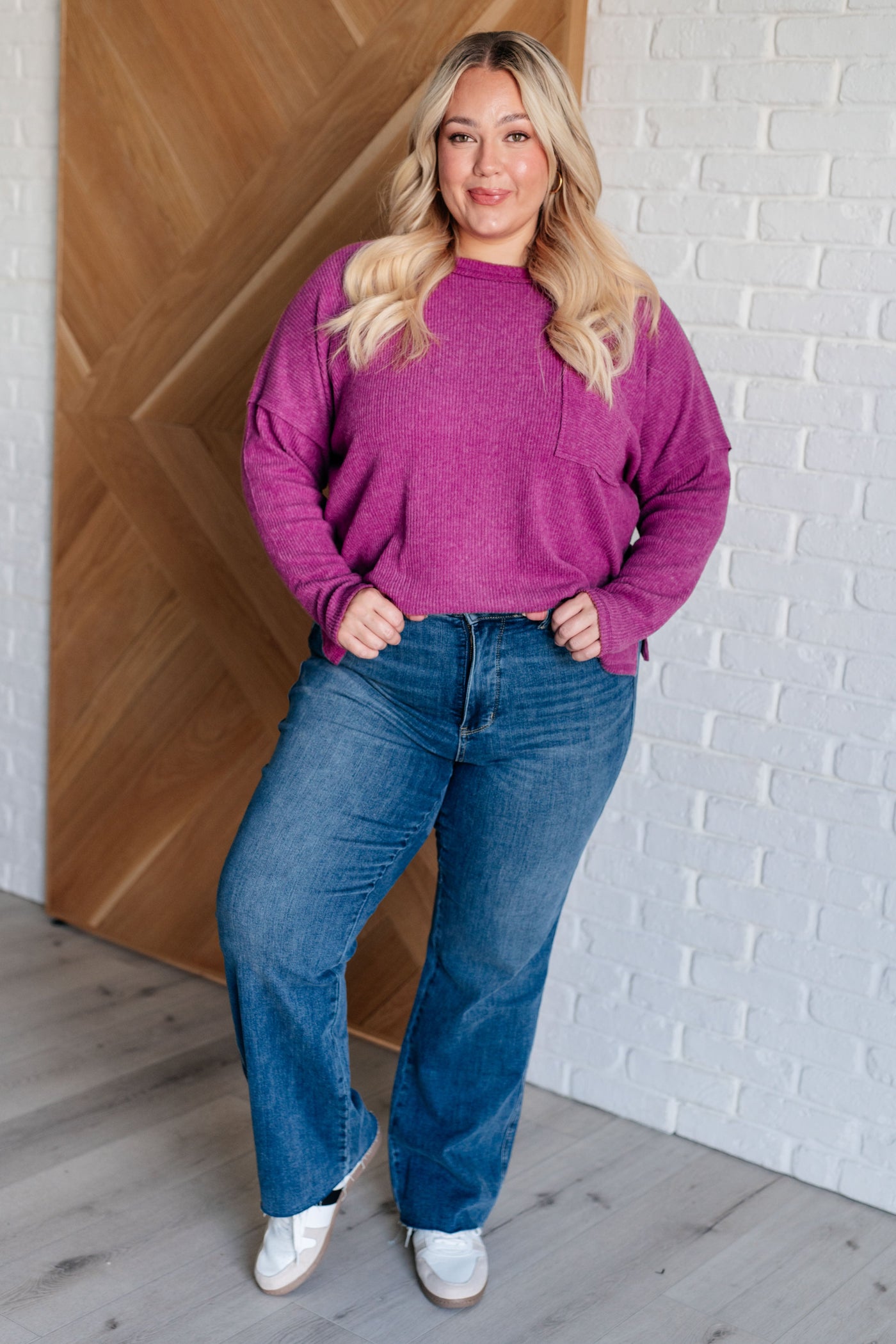 Casual Tuesday Ribbed Knit Sweater in Light Plum Southern Soul Collectives