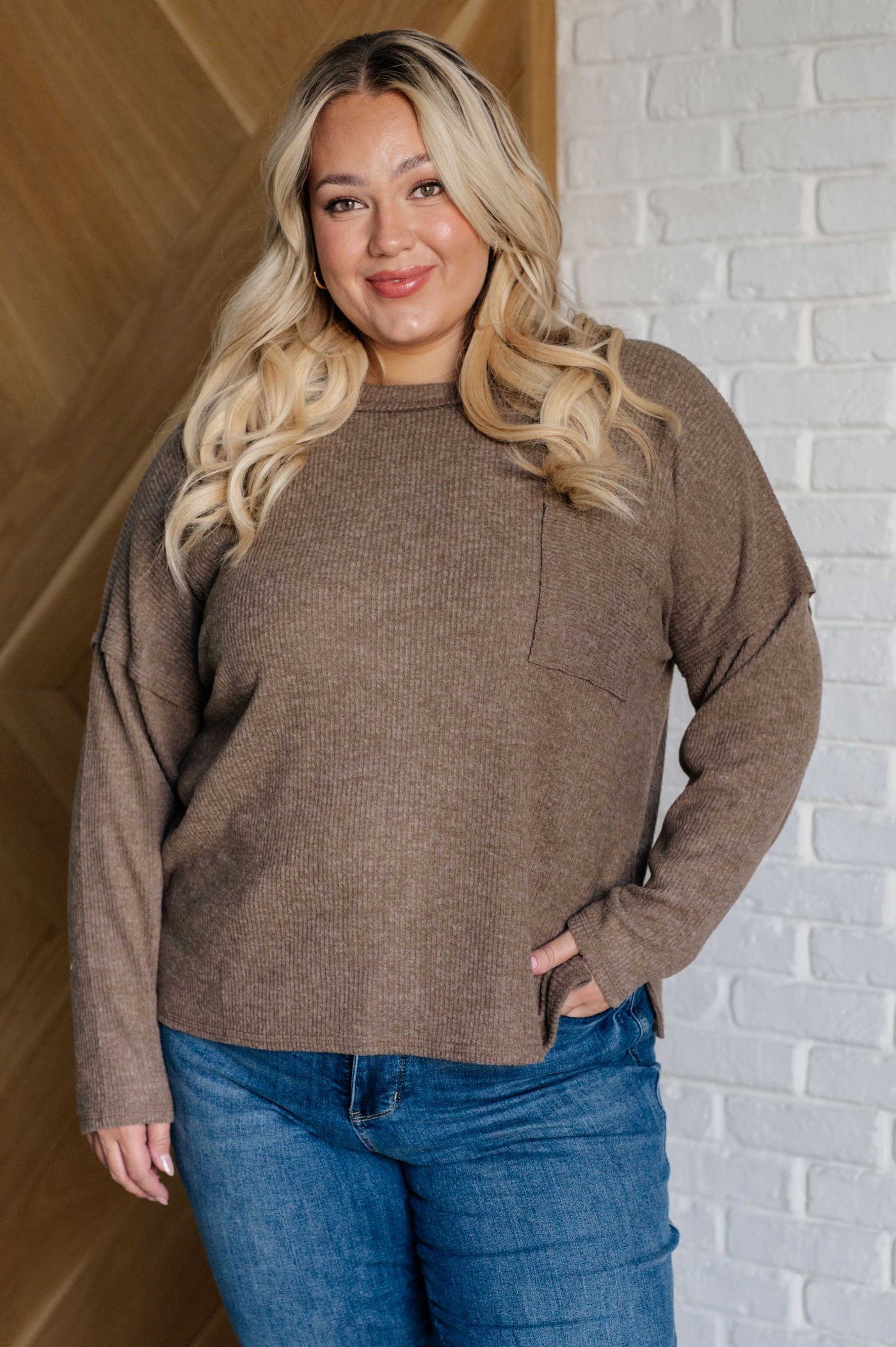 Casual Tuesday Ribbed Knit Sweater in Mocha Southern Soul Collectives