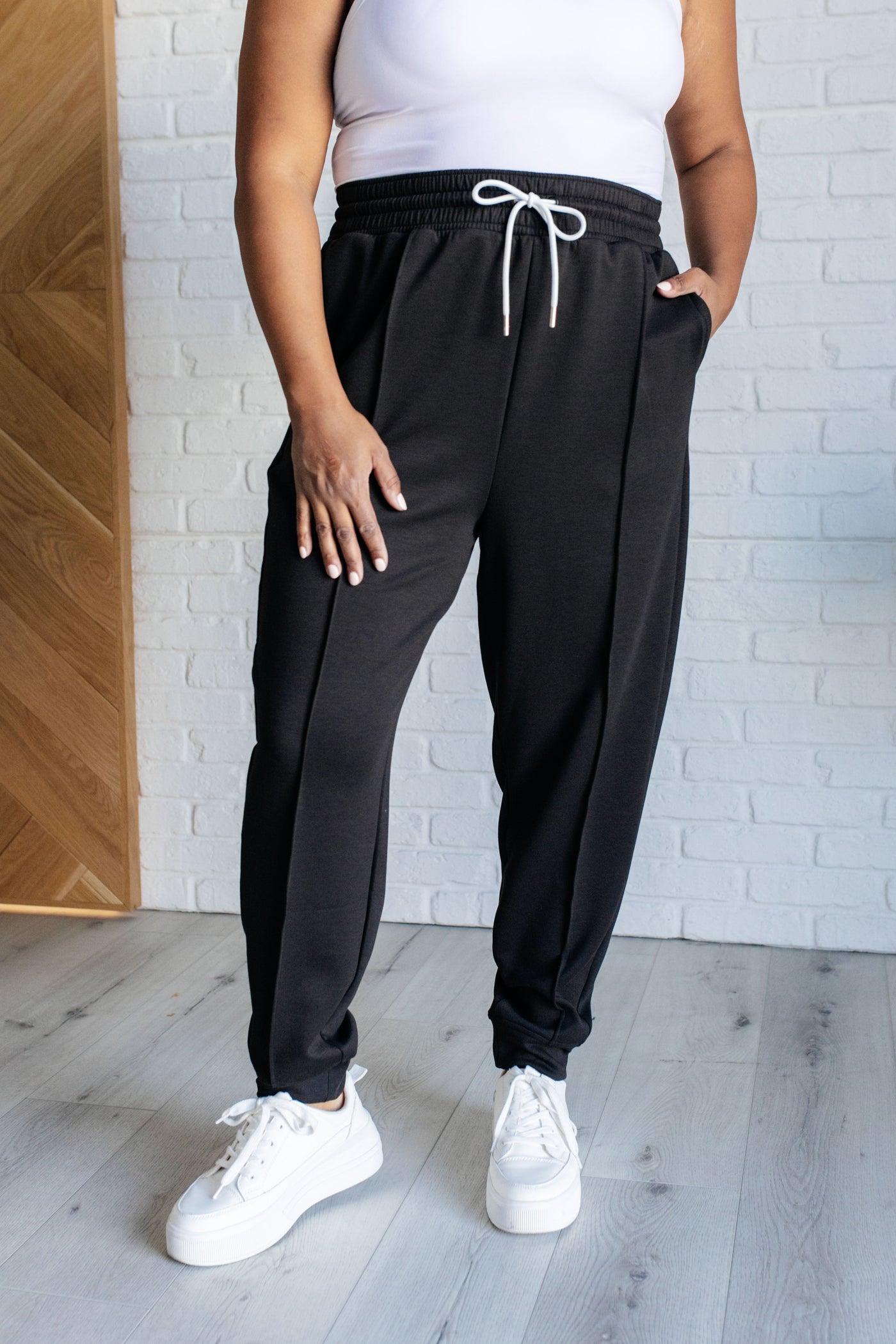 Center Seam Scuba Joggers in Black Southern Soul Collectives