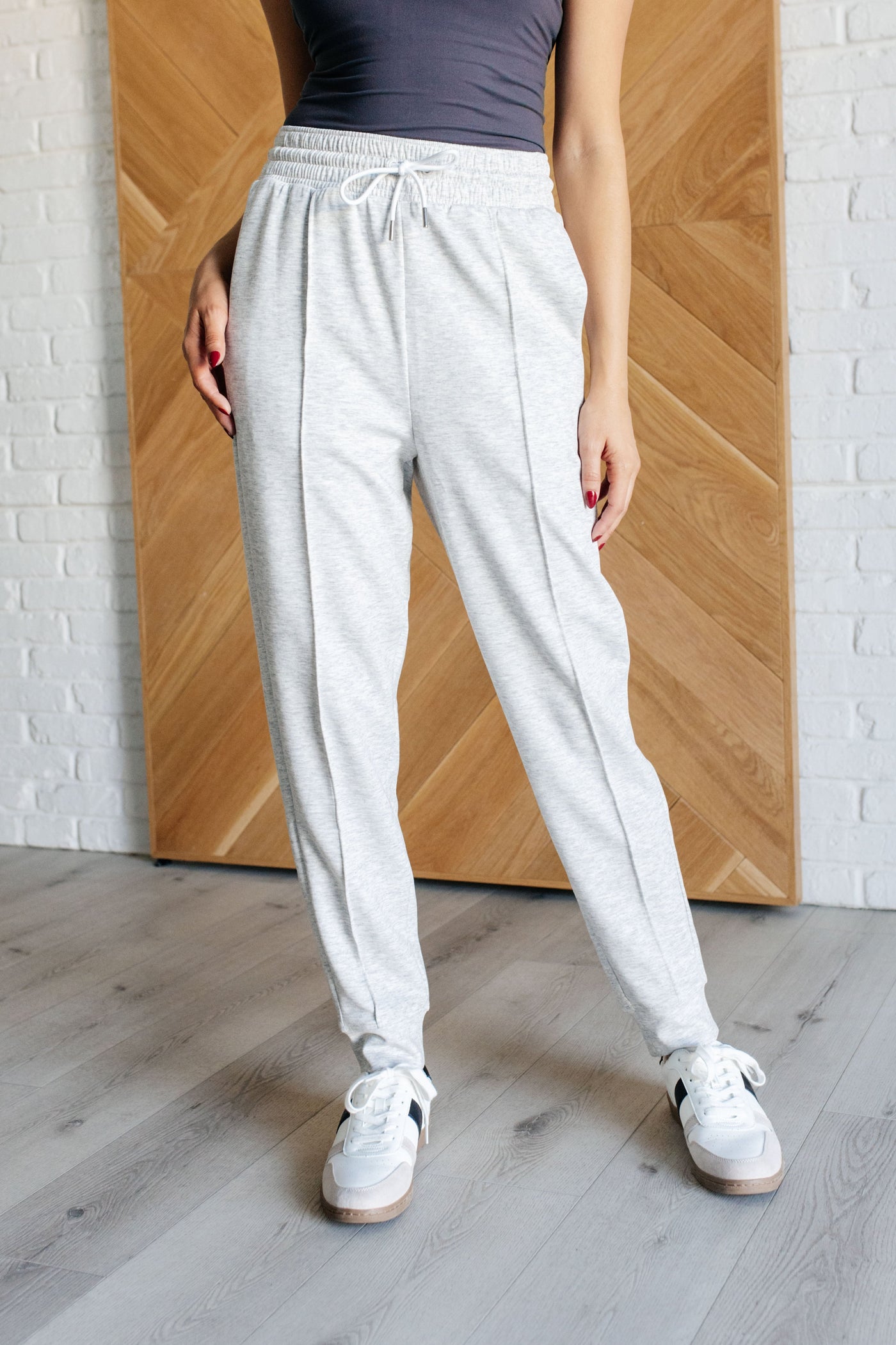 Center Seam Scuba Joggers in Heather Grey Southern Soul Collectives