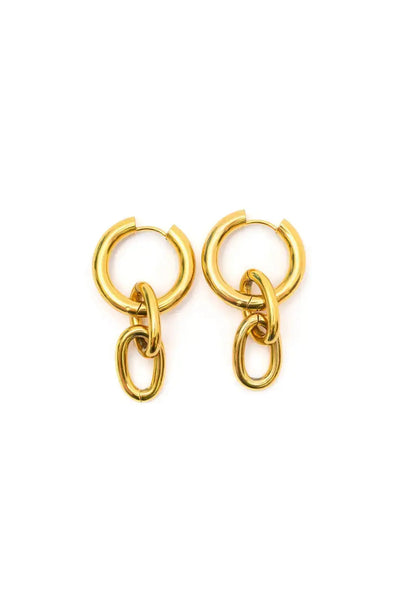 Chain Letter Earrings in Gold Womens Southern Soul Collectives