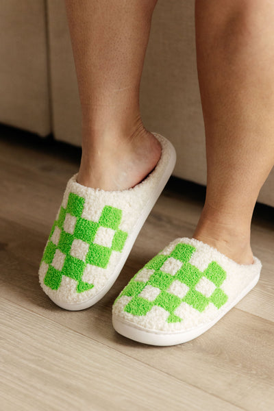 Checked Out Slippers in Green Womens Southern Soul Collectives