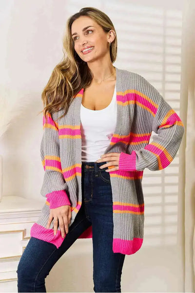 Chic and Striped Long Sleeve Cardigan  Southern Soul Collectives