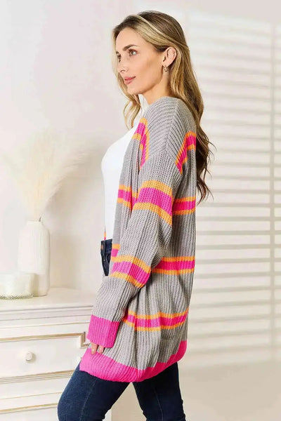 Chic and Striped Long Sleeve Cardigan  Southern Soul Collectives