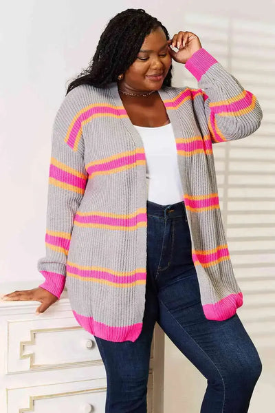 Chic and Striped Long Sleeve Cardigan  Southern Soul Collectives