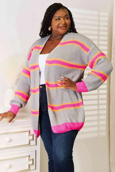 Chic and Striped Long Sleeve Cardigan  Southern Soul Collectives