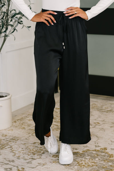 City Ease Wide Leg Bottoms in Black Southern Soul Collectives
