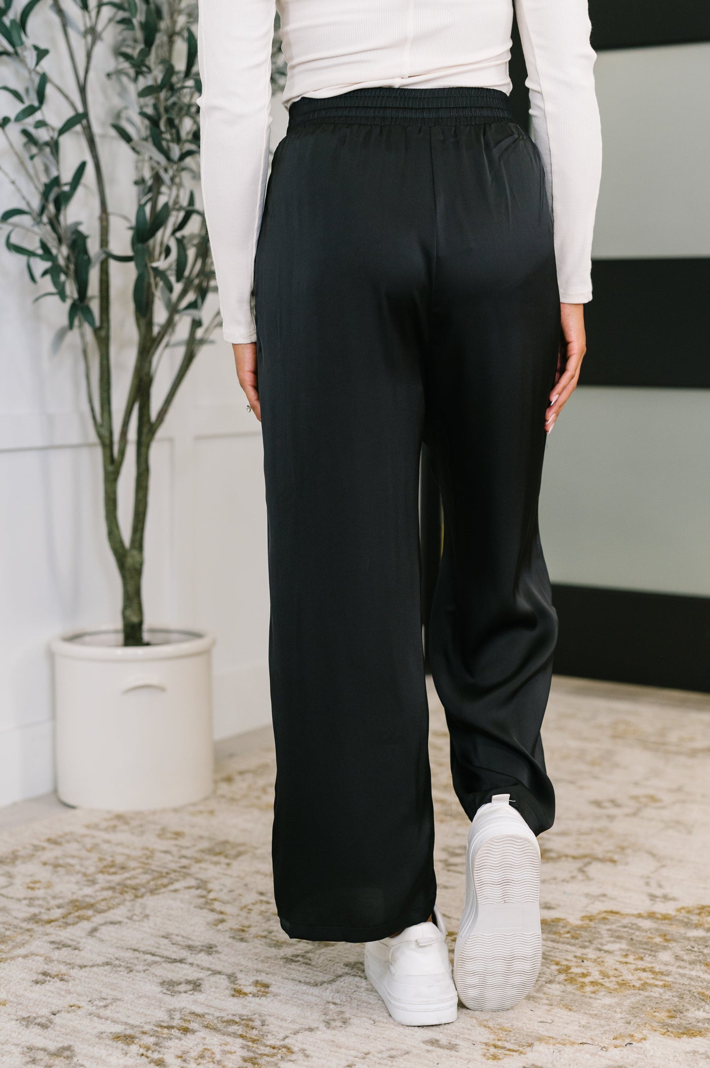 City Ease Wide Leg Bottoms in Black Southern Soul Collectives