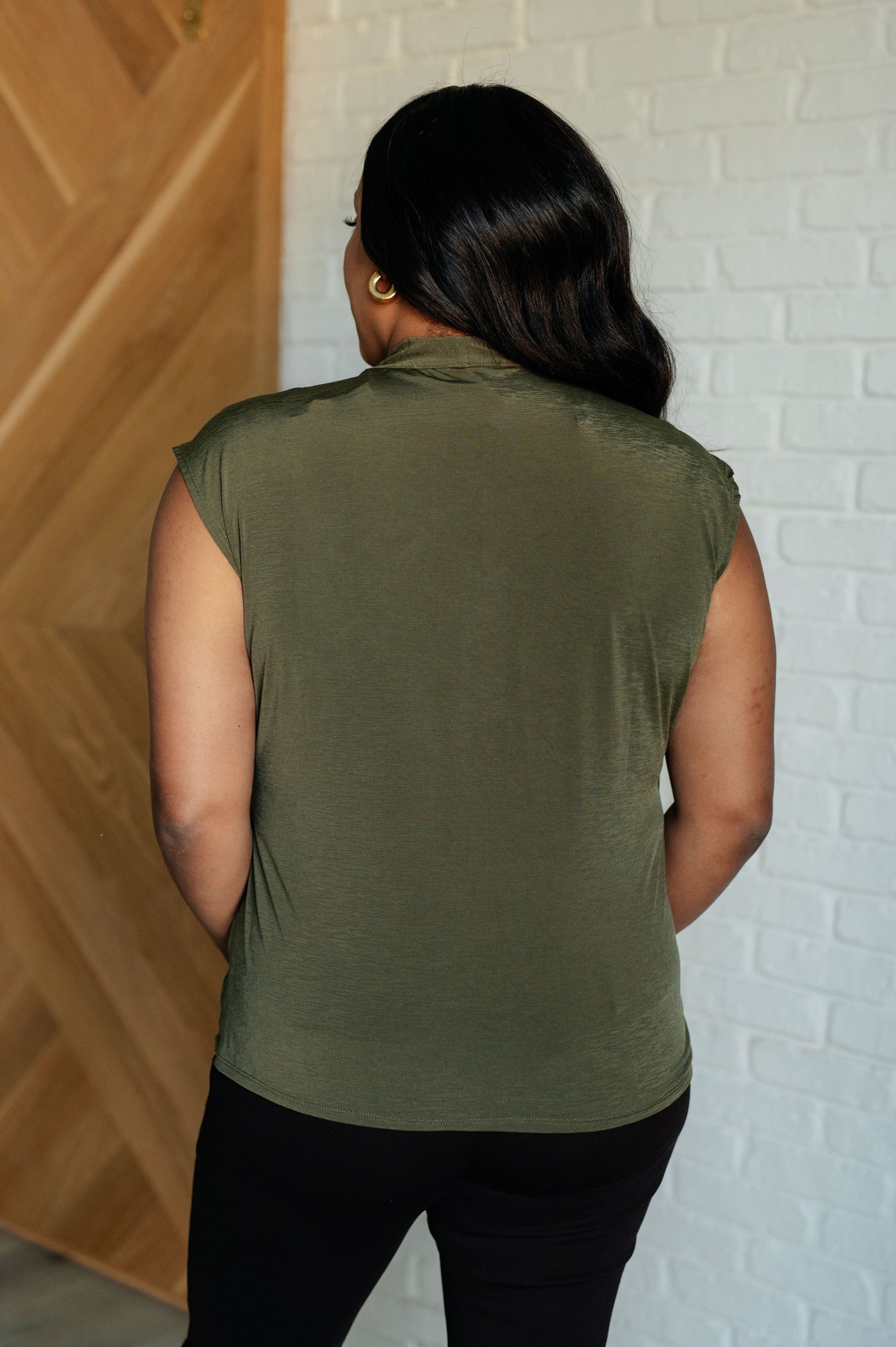 Classic Surplice Front Top in Olive Southern Soul Collectives