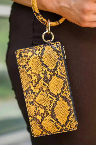 Clear Break Snakeskin Clutch in Yellow Womens Southern Soul Collectives