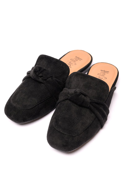 Clingy Mules in Black Faux Suede Southern Soul Collectives