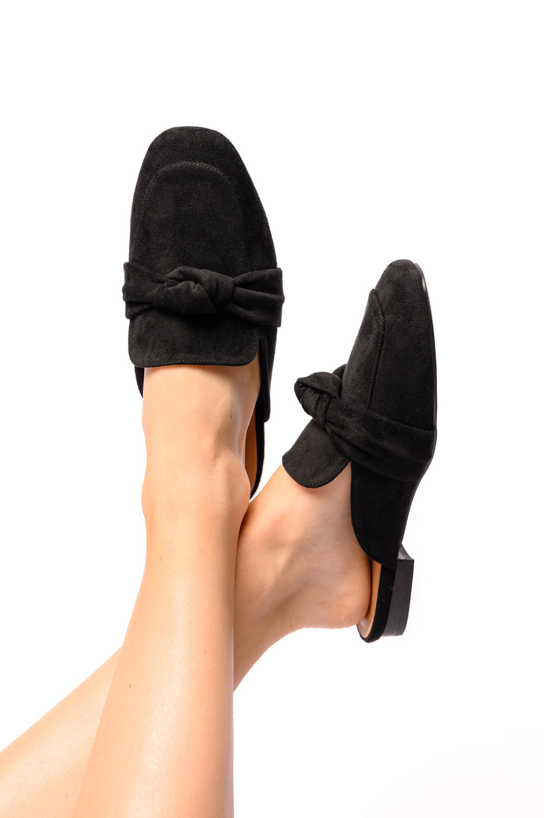 Clingy Mules in Black Faux Suede Southern Soul Collectives