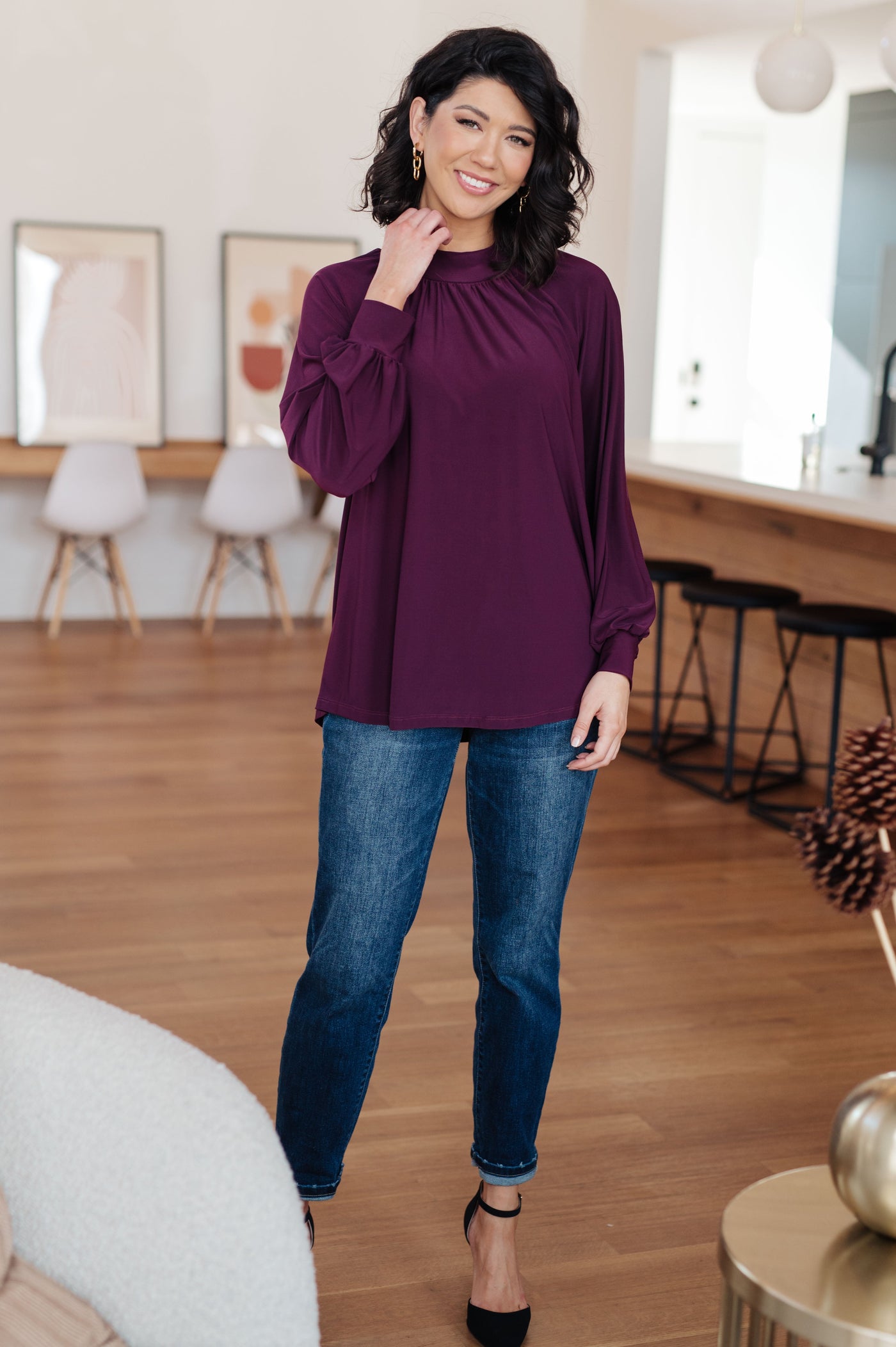 Closing Time Mock Neck Blouse Southern Soul Collectives