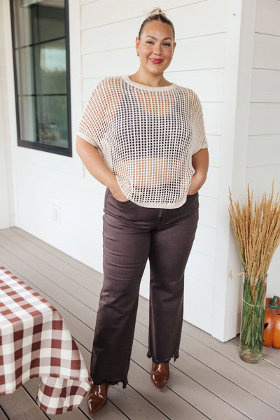 Coastal Dreams Fishnet Top in Cream Womens Southern Soul Collectives