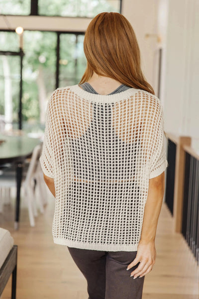 Coastal Dreams Fishnet Top in Cream Womens Southern Soul Collectives