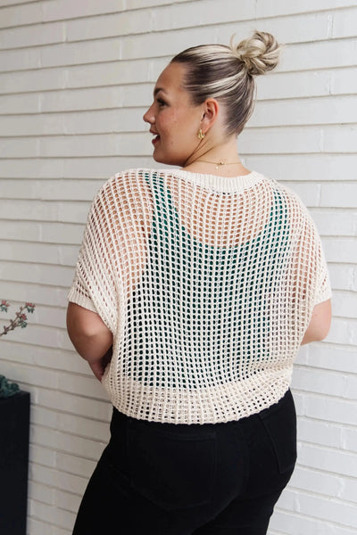 Coastal Dreams Fishnet Top in Cream Womens Southern Soul Collectives