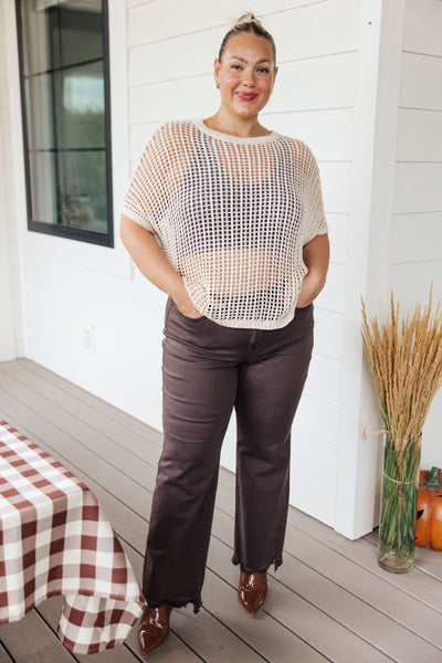 Coastal Dreams Fishnet Top in Cream - Southern Soul Collectives