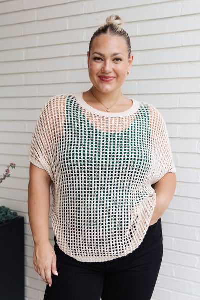 Coastal Dreams Fishnet Top in Cream - Southern Soul Collectives