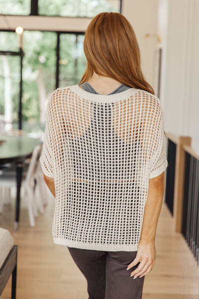 Coastal Dreams Fishnet Top in Cream - Southern Soul Collectives