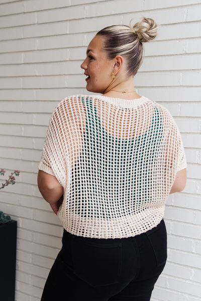 Coastal Dreams Fishnet Top in Cream - Southern Soul Collectives