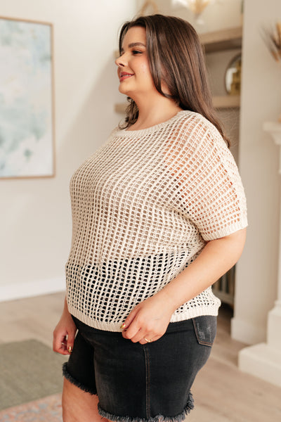 Coastal Dreams Fishnet Top in Cream - Southern Soul Collectives