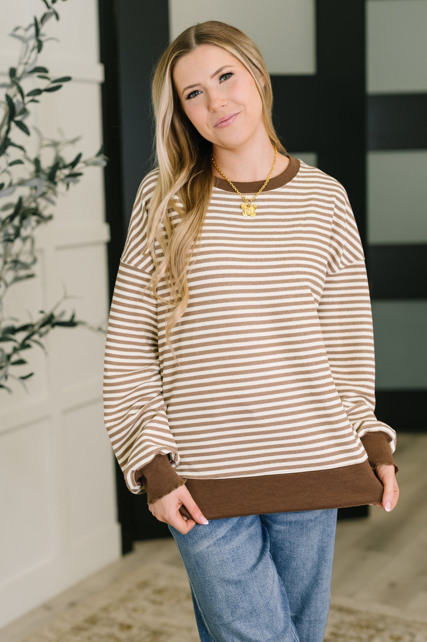 Cocoa Lane Stripe Top Southern Soul Collectives