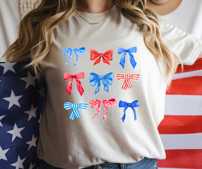 Americana Coquette Bow Graphic T-shirt - Southern Soul Collectives