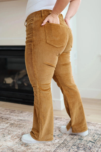 Cordelia Bootcut Corduroy Pants in Camel Womens Southern Soul Collectives