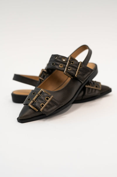 Crazy Train Buckle Pointy Toe Flats Southern Soul Collectives