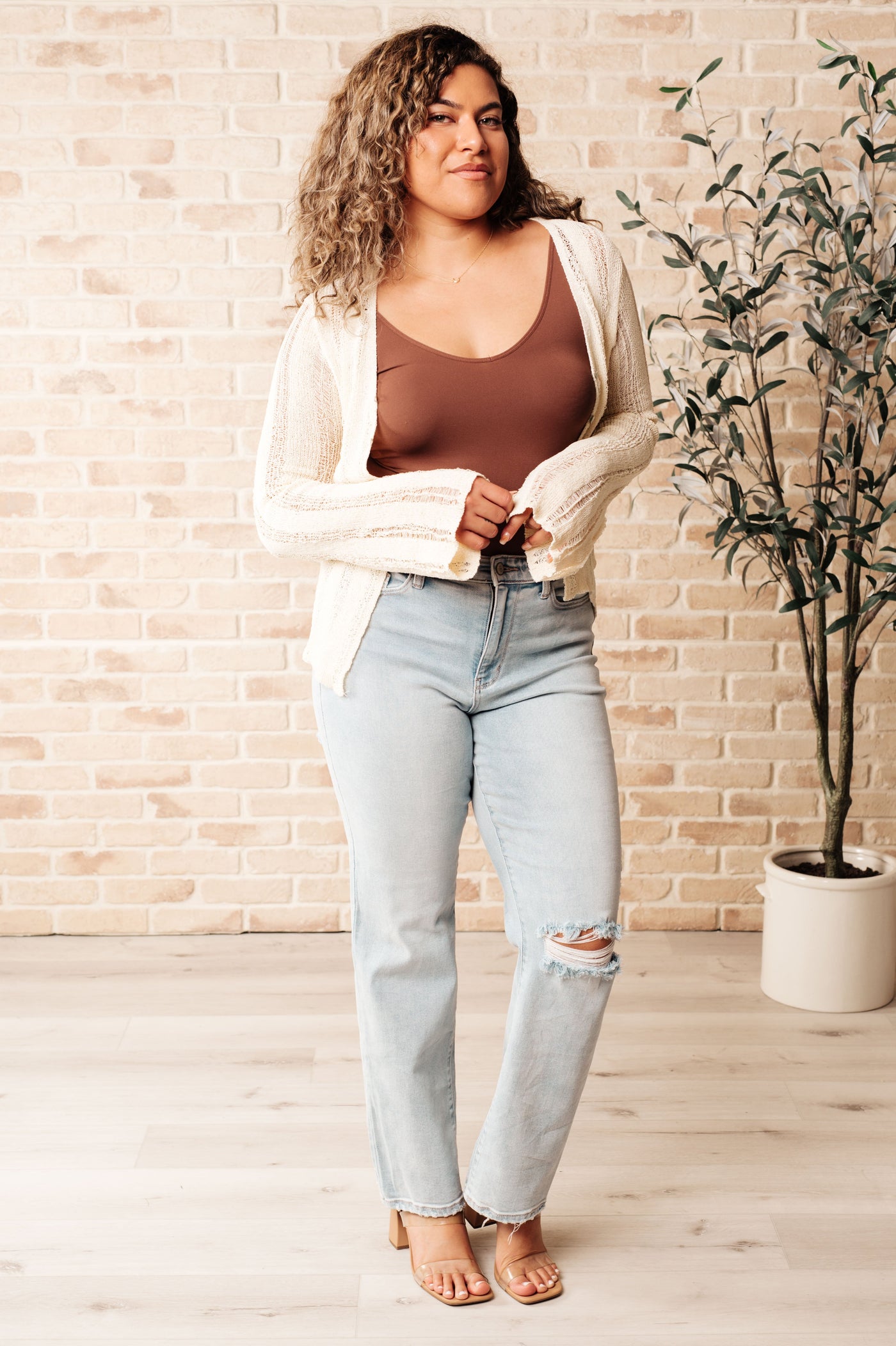 San Tropez Lightweight Knit Cardigan in Cream Southern Soul Collectives