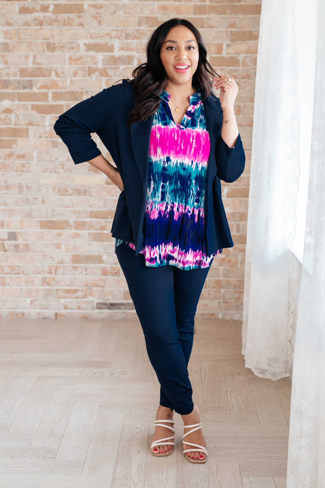 Magic 3/4 Blazer in Navy Womens Southern Soul Collectives