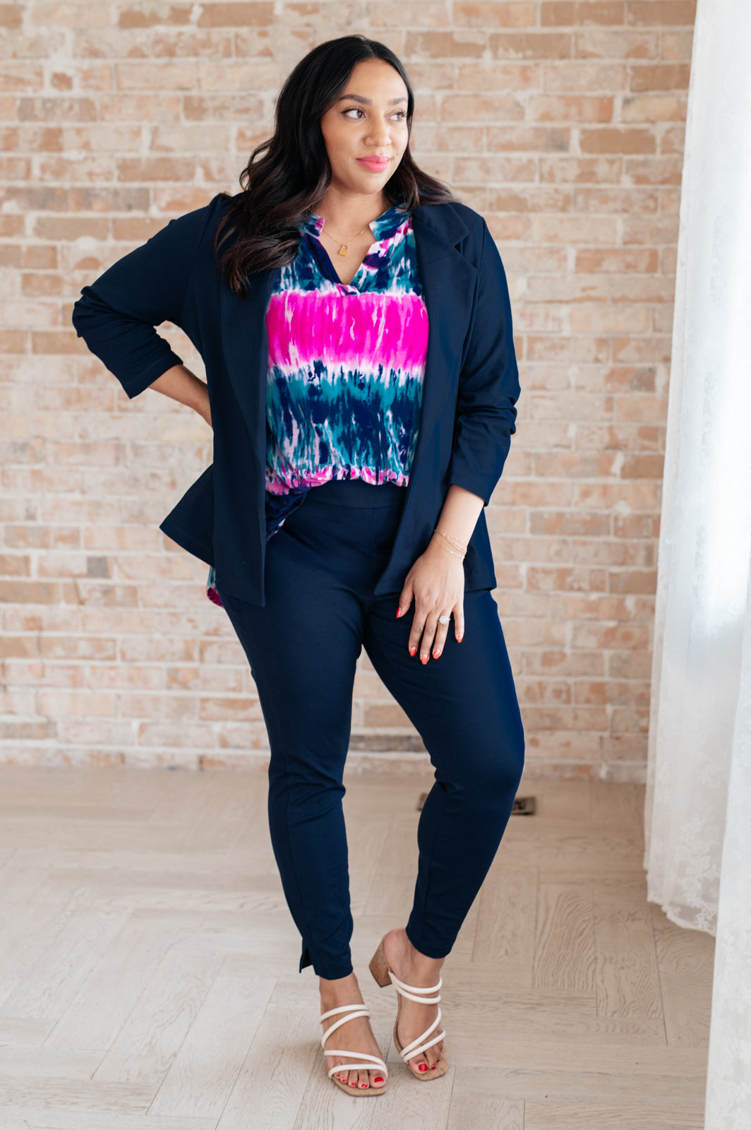 Magic 3/4 Blazer in Navy Womens Southern Soul Collectives