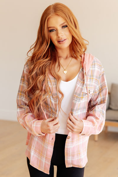 Daylight Dip Dye Plaid Hooded Shacket Southern Soul Collectives