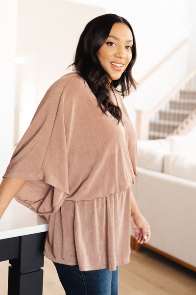 Dazzlingly Draped V-Neck Blouse Womens Southern Soul Collectives