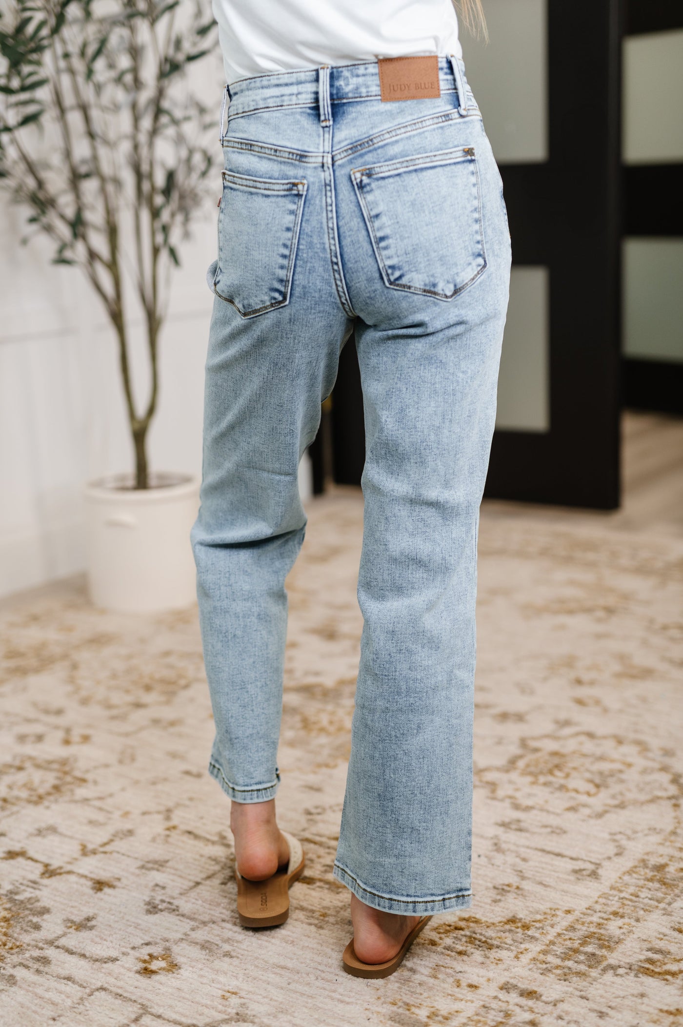 Debbie High Rise Stone Wash Straight Fit Jeans Southern Soul Collectives