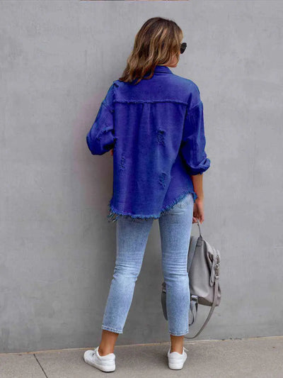 Distressed and Delighted Oversized Drop Shoulder Denim Jacket in Multiple Colors  Southern Soul Collectives