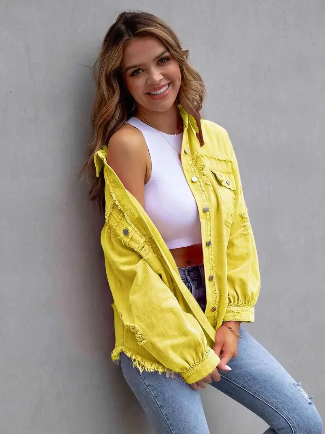 Distressed and Delighted Oversized Drop Shoulder Denim Jacket in Multiple Colors  Southern Soul Collectives