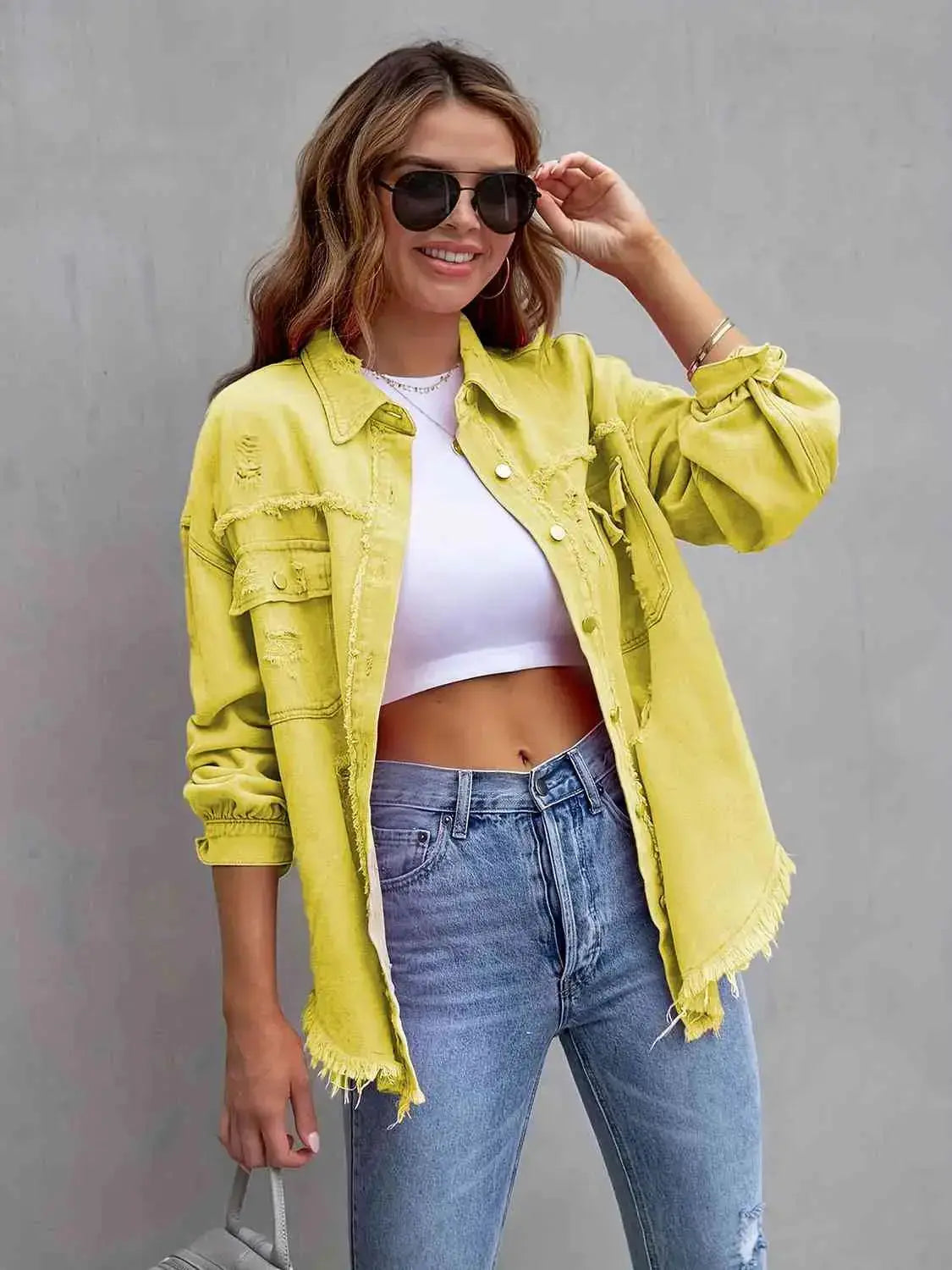 Distressed and Delighted Oversized Drop Shoulder Denim Jacket in Multiple Colors  Southern Soul Collectives
