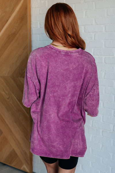 Don't Mind Me Mineral Wash Drop Shoulder Tee in Light Plum Southern Soul Collectives