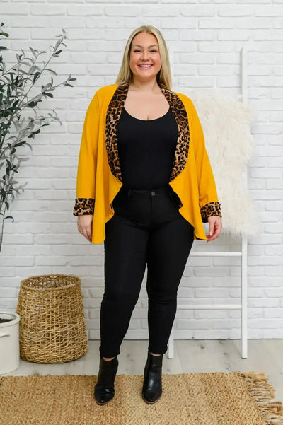 Dream Animal Print Blazer in Mustard Womens Southern Soul Collectives