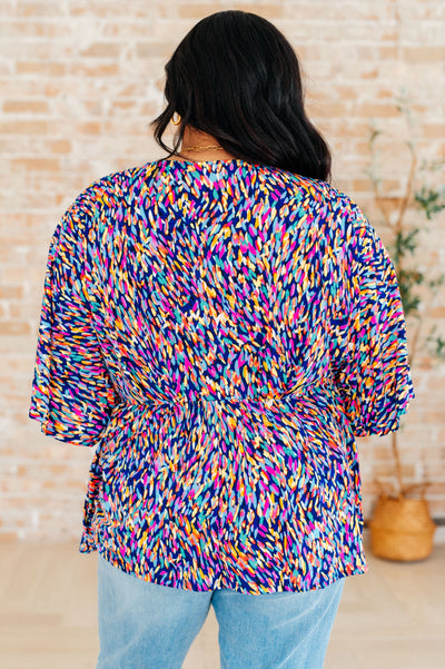 Dreamer Peplum Top in Painted Royal Multi Southern Soul Collectives