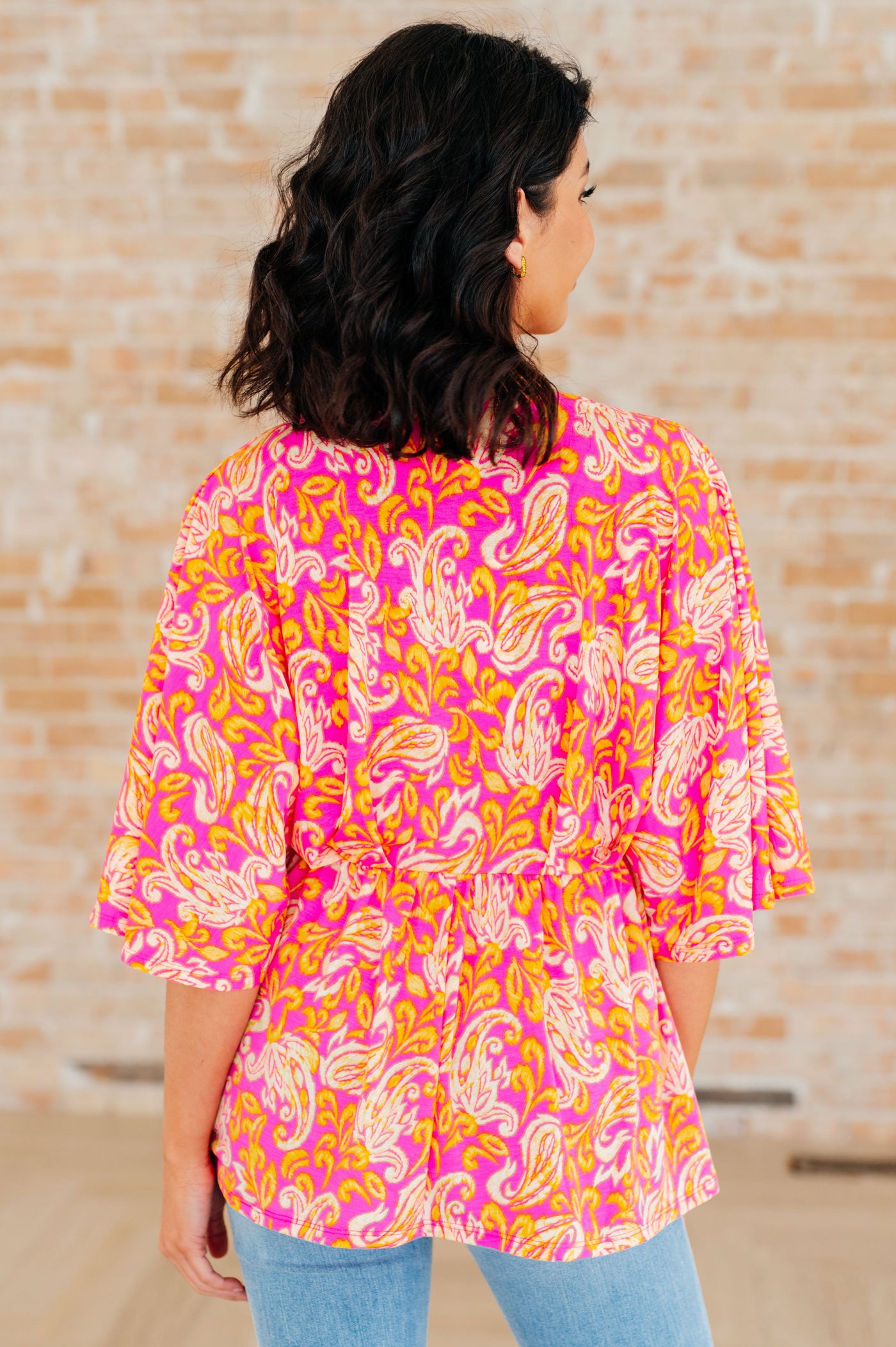 Dreamer Peplum Top in Pink Filigree Southern Soul Collectives