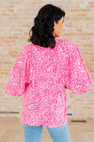 Dreamer Peplum Top in Pink Leopard Southern Soul Collectives