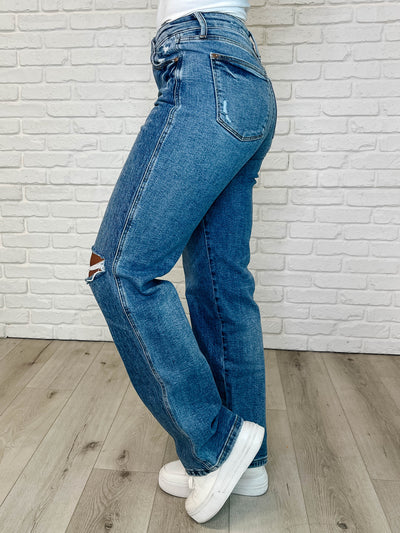 Dylan High Rise Rigid Magic Criss-Cross Waistband Straight Jeans Southern Soul Collectives