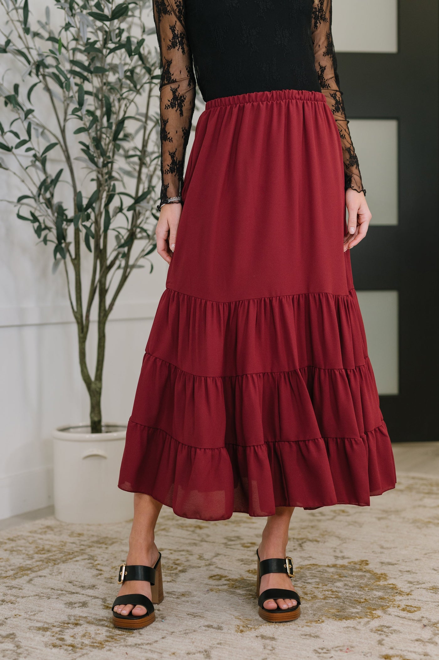Easy Pick Tiered Maxi Skirt Southern Soul Collectives