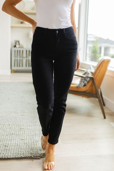 Judy Blue Edith Mid Rise Classic Slim Jeans in Black Womens Southern Soul Collectives 