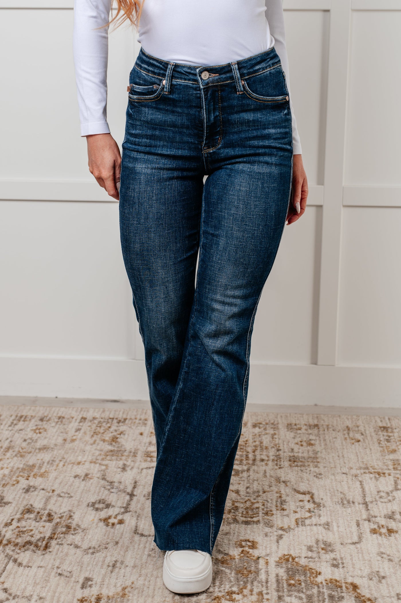 Edna High Rise Control Top Shield Pocket Flare Jeans Southern Soul Collectives