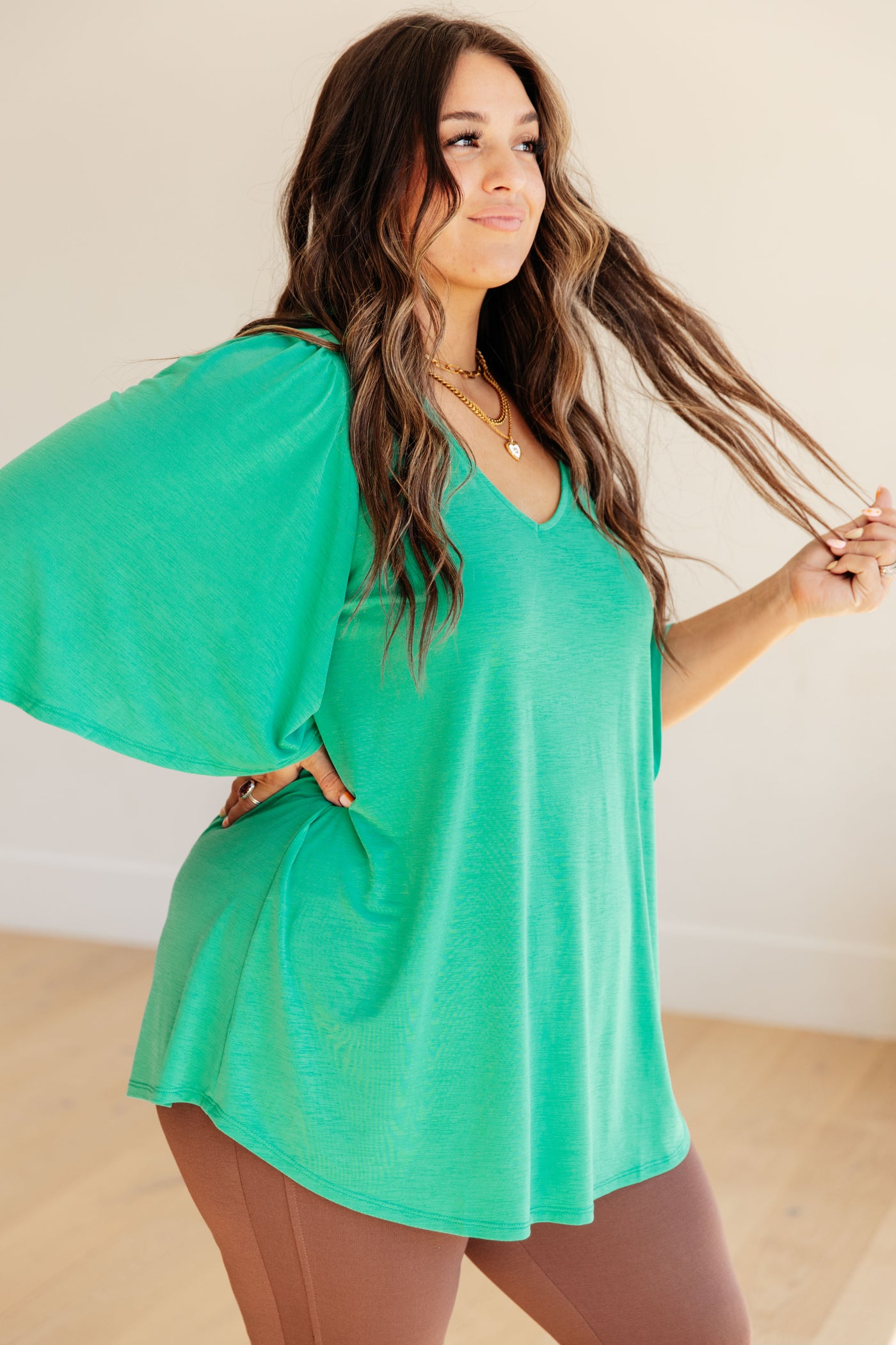Cali Blouse in Emerald Green Southern Soul Collectives