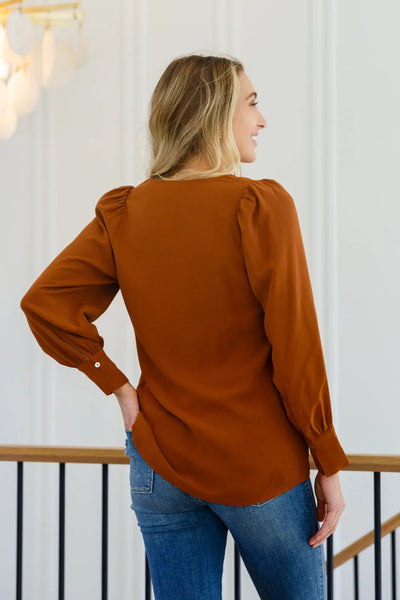 Enjoy This Moment V Neck Blouse In Toffee Womens Southern Soul Collectives