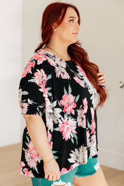 Essential Blouse in Black Floral Southern Soul Collectives